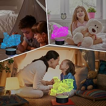 Amazon.co.jp: Lampeez 3D蒸気機関車ランプ ナイトライト 3D